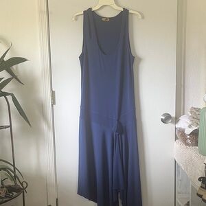 🚨 🥷 Stretchy scoop neck Nordstrom pacific blue dress with cut outs drop waist